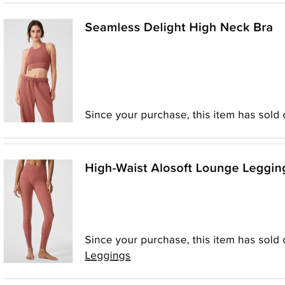 Alo AloSoft Soft Terracotta Set in XS (top & bottom)